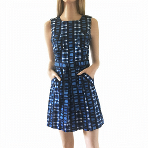 Calvin Klein Dress Military Inspired A-line Belt Mini Sleeveless Bold Print